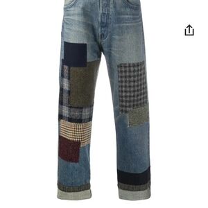 Junya Watanabe  straight-leg patchwork jeans